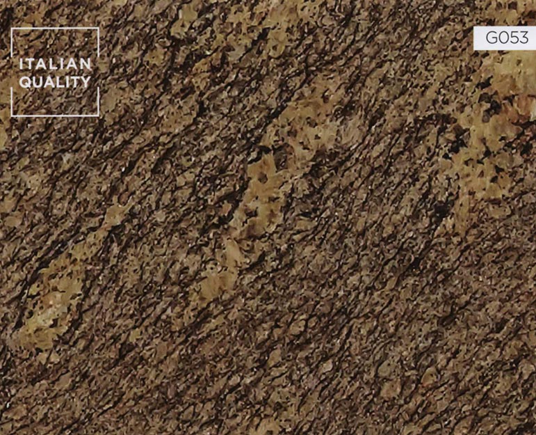 Der Giallo California Granit ist ein gebänderter gelbgrauer Migmatit.