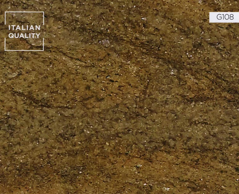 Sahara Gold Granit ist ein mittelkörniger, hellbrauner Granit mit sandbeiger bis dunkelbrauner Textur und gelegentlichen weißen Kristallen. Der Goldgelbe Granit wird in Indien abgebaut.