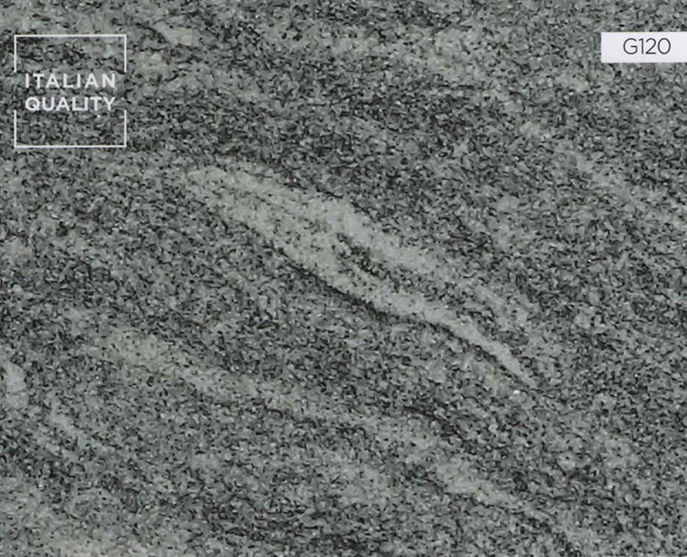 G120_Verde-Marina_Granite Der Verde Marina Granit ist ein Hartgestein aus Indien. Ein feinkörniger Granit mit einer grünen Grundfarbe und weißen Adern. Der grün-weiße Granit wird vorrangig in den Steinbrüchen um Kuppam und Andhra Pradesh in Indien abgebaut.
